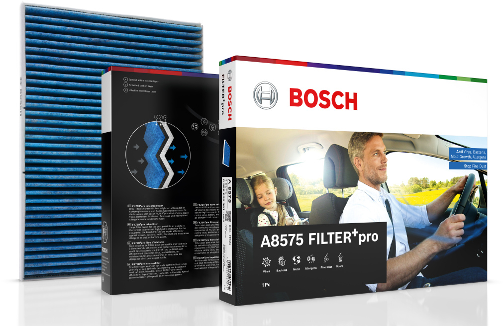 La nuova generazione di filtri abitacolo Bosch FILTER+pro funziona anche contro virus e muffe